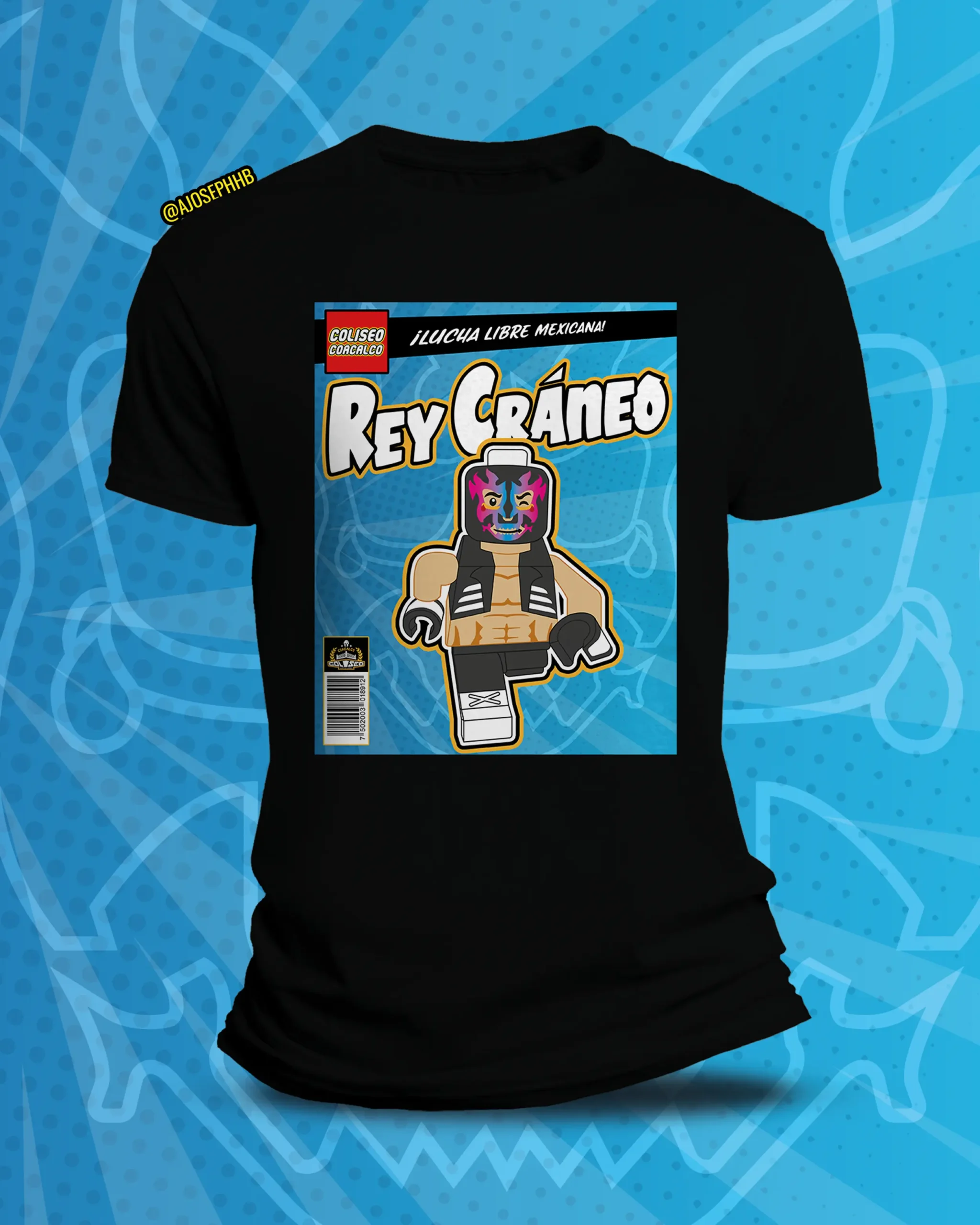 Playera de Rey Cráneo en su debut en la Arena Coacalco