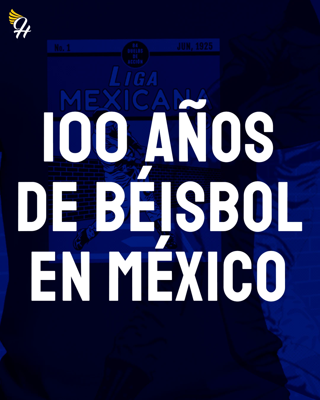 Portada decorativa de los 100 años del Béisbol en México
