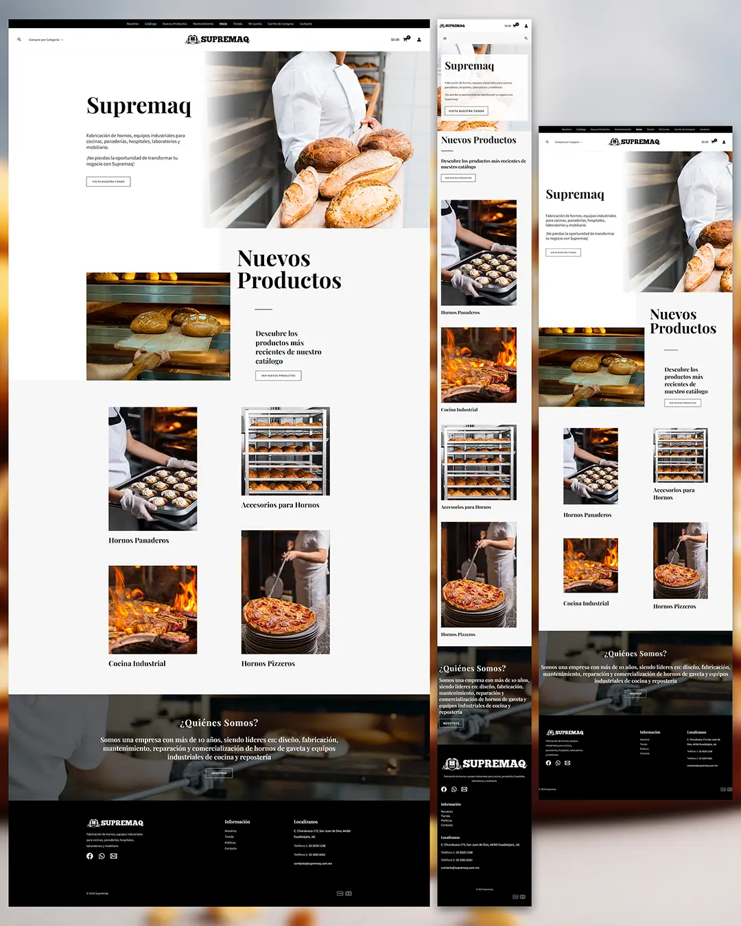 Detalles de la página de inicio del sitio web Supremaq